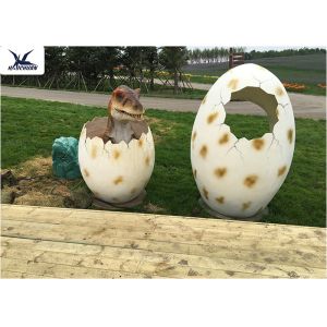 Playground Amusement Equipment Fiberglass Dinosaur Eggs Statues For Taking
