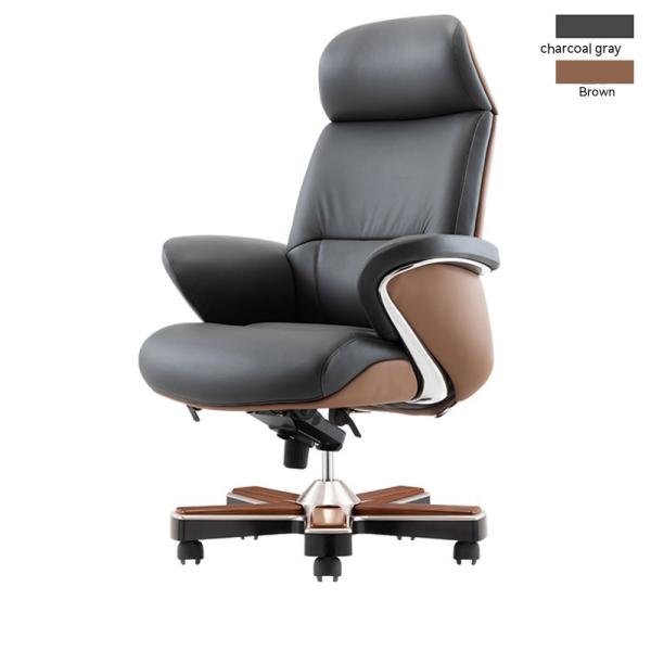 Adjustable Lifting Function Lift Chair Italian Light Luxury Leather Boss Office