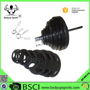 Adjustable 135KG 300LB Fitness Equipment Barbells Rubber Coated Surface