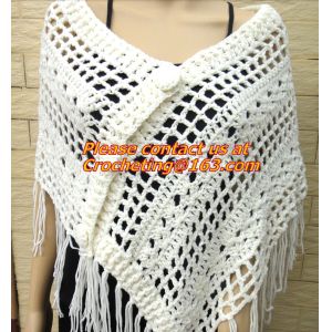 Crochet Scarf Women Pashmina Fur Designer Wrap Scarf Handmade Crocheted