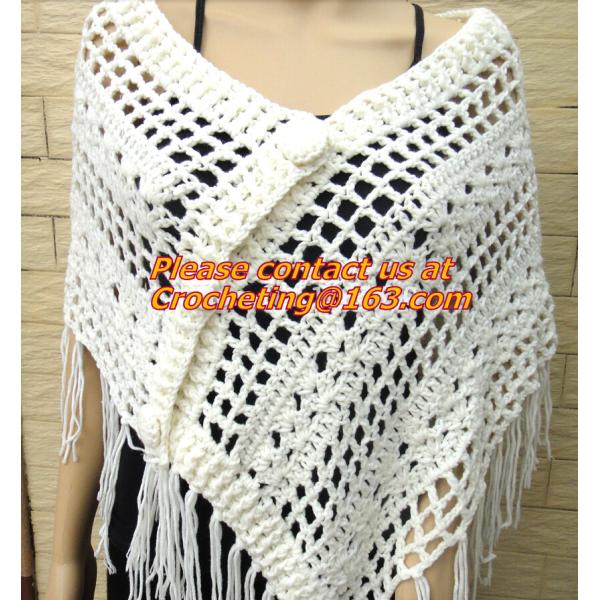 Crochet Scarf Women Pashmina Fur Designer Wrap Scarf Handmade Crocheted