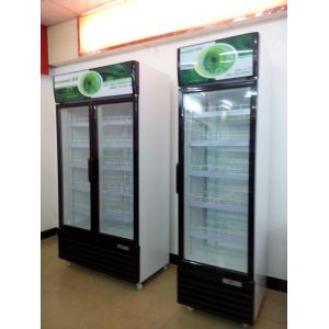 Cold Drink Beverage Display Cooler Fridge / Store Upright Glass Door Display