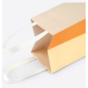 new handmade wedding customized design gift paper bag with ribbon handle