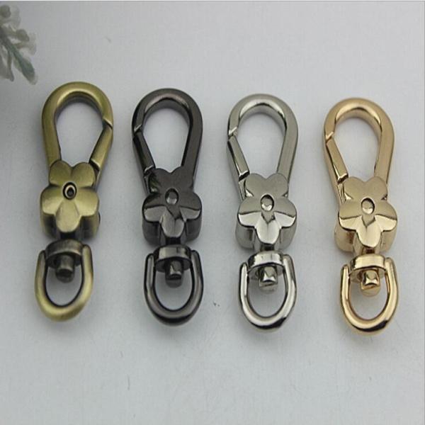 Fashion wild style 4 color cute flower zinc alloy metal snap hook with hole 10