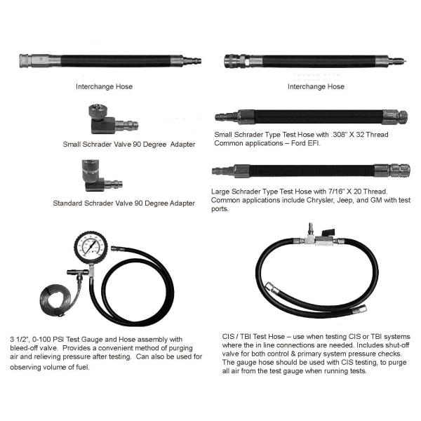 Ford Adapter Pressure Tester kits 0-100 PSI Test Gauge English / Spanish Language