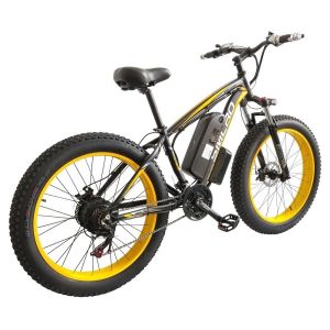 Downtube 26 Inch Fat Tire Electric Bike Brushless Geared 30km/H