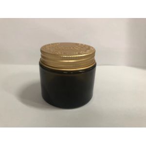 China Round Glass Cream Jar Cosmetic Packaging Lotion Cream Containers With Aluminium Lid on sale