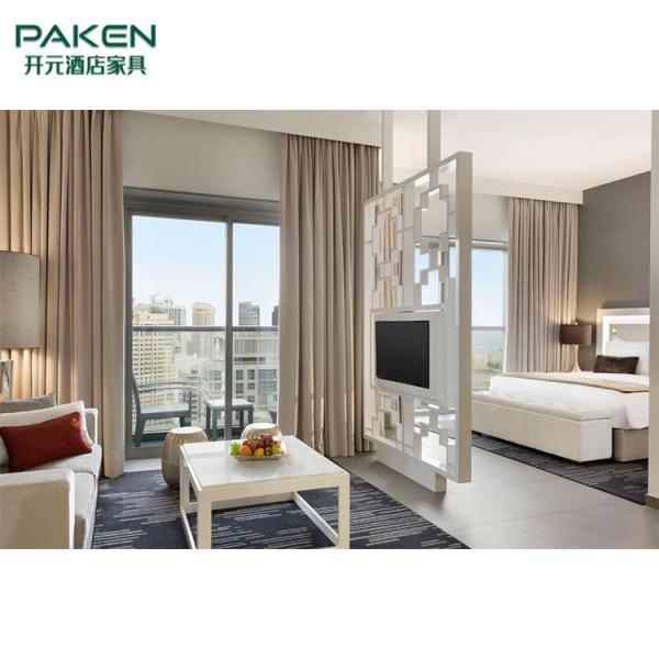 Full Set Tan And White Color Luxury Hotel Bedroom Furniture