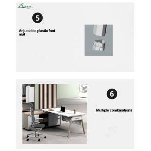 4 Compartments Space Office Workstation of Open Adjustable Shelves Designed for