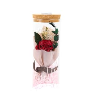 Decorative Preserved Rose Flower Wishing Bottle Customized Color With Long Life