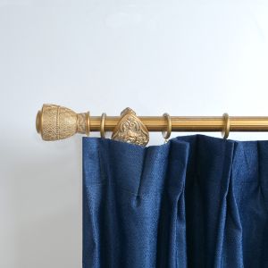 Iron 25MM Curtain Rods Sets With Aluminum Alloy Curtain Finials And Brackets