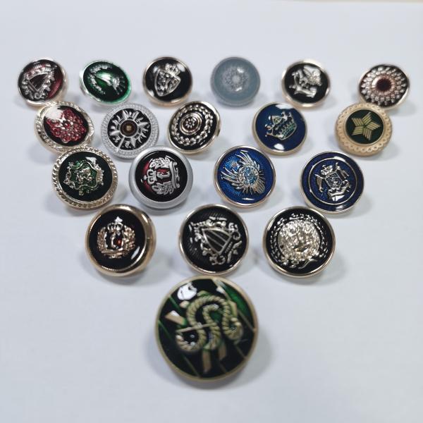 Factory wholesale Metal button Color dot oil high toe hand stitched gold button suit coat button