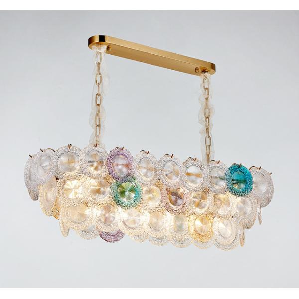 Soft Brightness Colorful Glass Disc Pendant Lights E14 AC 110 - 250V