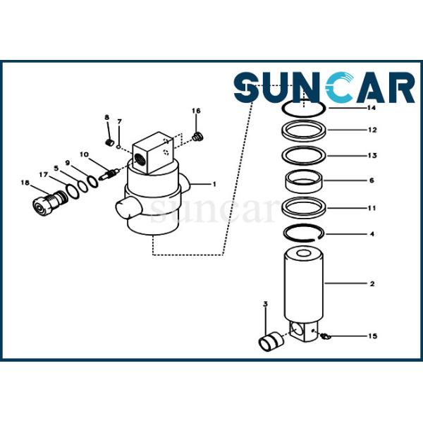 VOE14506606 Axle Locking Repair Seal Kit Fits EW130 EW140E SUNCARVO.L.VO Cylinder Sealing Parts