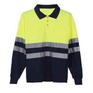 China Long sleeve Reflective Safety Hi Vis Polo Shirt OEM breathable quick dry work wear unisex heat sublimation printed on sale