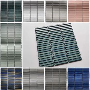 Matte 3D Marble Kitkat Tile in White Pink Green Blue Print for Bathroom Interior