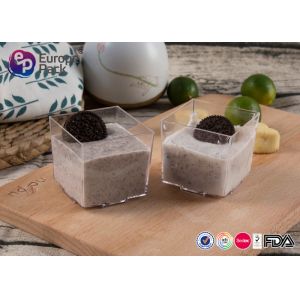 Recyclable Mini Plastic Square Cups BPA Free Dessert Plastic Containers