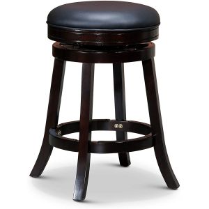 Black Padded Counter Stools Indoor Living Creede Backless Swivel Stool Leather