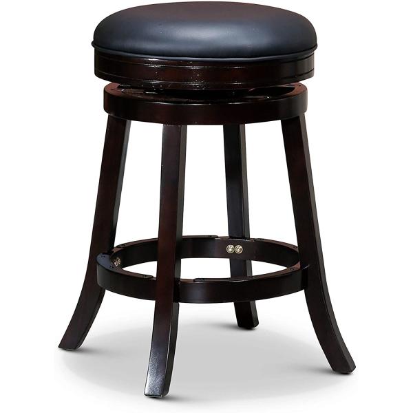 Black Padded Counter Stools Indoor Living Creede Backless Swivel Stool Leather