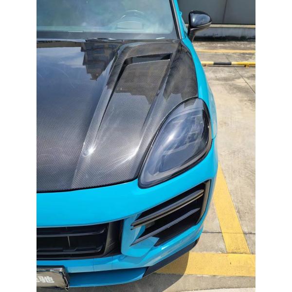 2019 Black Porsche Cayenne Body Kit TH Style Hood Engine Cover Dry Carbon Fiber