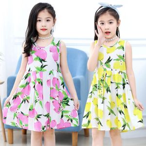 China Girls Cotton Dress Children Printing Dress Summer Children'S Clothing on sale