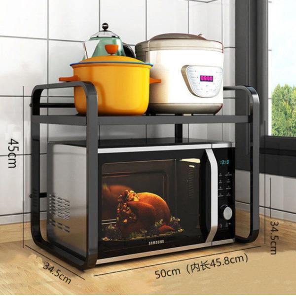 Dust Proof Extendable Microwave Oven Rack Carbon Steel Telescopic + Acrylic