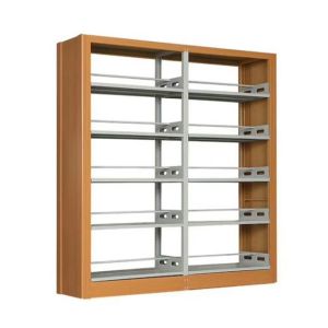 Adjustable Plate 6 Layers Metal Woodgrain Library Bookshelves