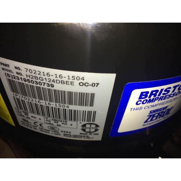 Buy Bristol piston Hermetic Refrigeration compressor H2BG124DBEE 220V 60Hz imported from USA R410A at wholesale prices