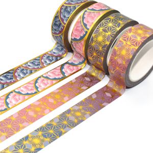 Kpop Rainbow Galaxy Holographic Washi Tape Gold Foil Custom