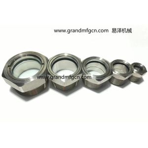 Male BSP G1 1/4" stainless steel 304 oil sight glass with hex locking nut SS316