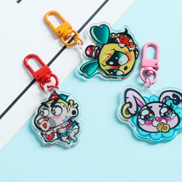 Acrylic cartoon keychain pendant lovely cute boy girls animal star surrounding Logo
