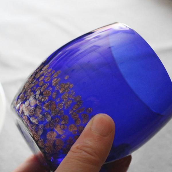 Blue Speckled Coke 360ml Cadmium Free Water Glass Cup