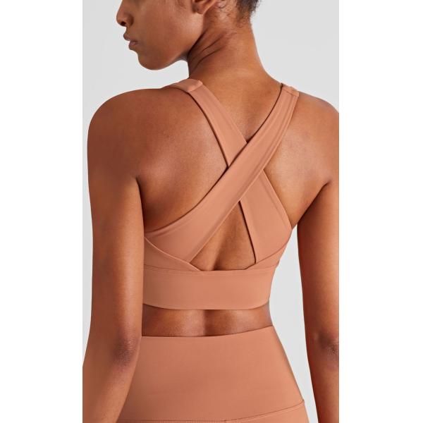 Wide Cross Straps Yoga Fitness Tops For Women Workout Running Bra
