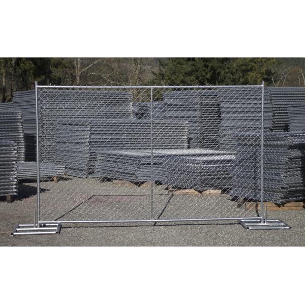 8'x12' temporary chain link fence panels diameter wire 11.5ga chain link mesh 2" x 2" tube 35mm wall thick 1.60mm