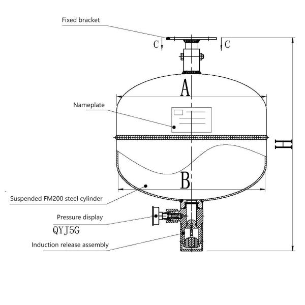 Red FM200 Hanging System Easy Installation Solenoid Sensor 1.6MPa Storage Pressure