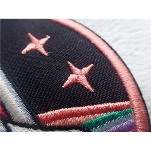 Fashion Pattern Embroidered Patches With Heating Melt On Back Of Laser