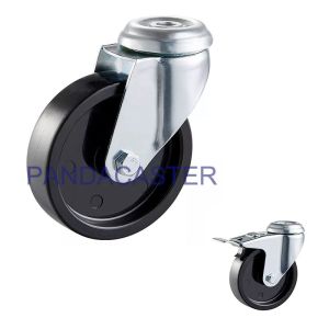Bolt Hole Institutional Casters 100MM Black Polypropylene Wheels For Carts
