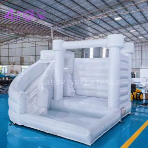 White inflatable bounce house combom inflatable castle kids bouncy house