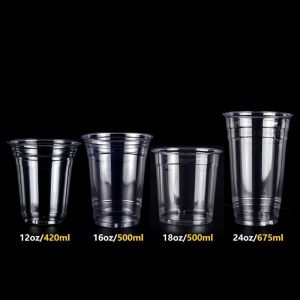 PLA Clear Cups φ90mm 16oz Compostable Cups Environmental Friendly