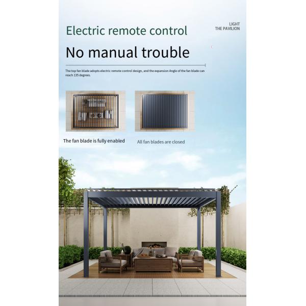 Aluminum Alloy Electric Louver Turning Pavilion Outdoor Pavilion With Stylish Courtyard Shade Design