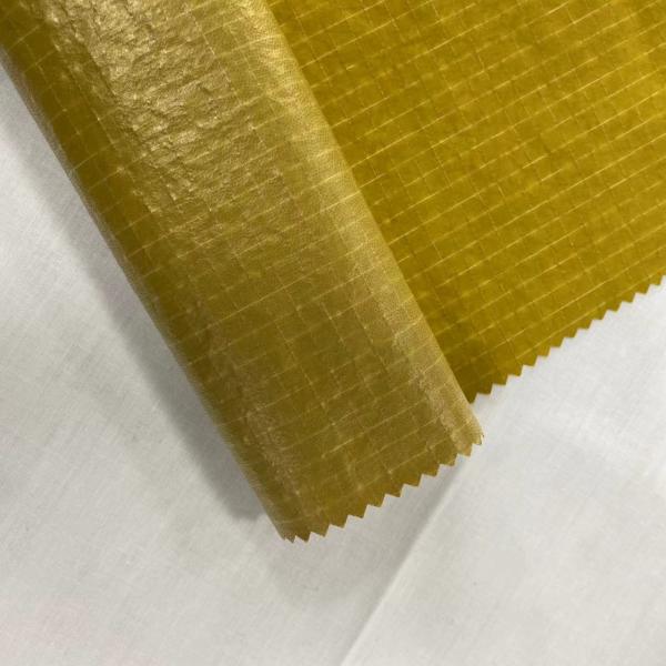 Shiny Metal Coated Fabric Gridstop Nylon for Fashion Accessories-Bags Purses Totes