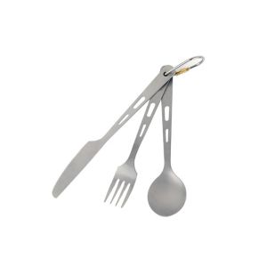 Metal Titanium Knife Fork Spoon Set Long Handle Cookware Camping Ultralight