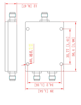 500-6000MHz 2Way SMA Female Wilkinson Power Divider for Public Safety System