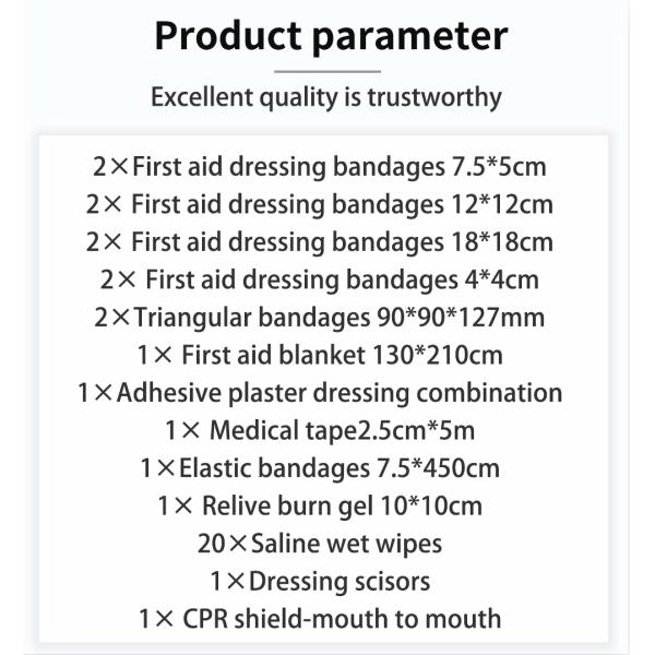 Large Plastic Workplace First Aid Kit Full Emergency Medical Supply Accessories for Training