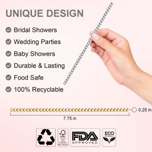 Recyclable Flexible Paper Drinking Straws Colorful Home Party Paper Straws