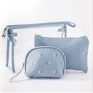 Collapsible Hanging Rolling Toiletry Bag Modern 3 Piece Set Foldable