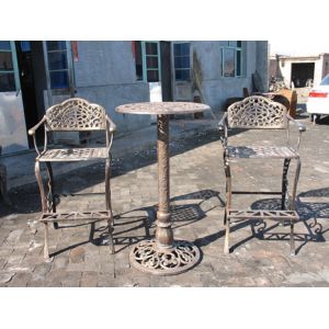 Unique Metal Wrought Iron Cast Iron Garden Table And 2 Chairs Eco - Friendly