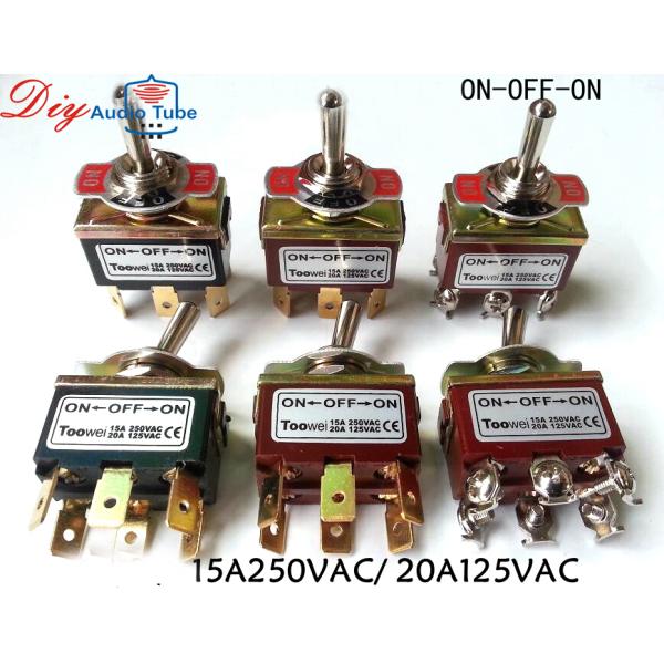 6 pins toowei toggle switch ON-ON ON-OFF-ON Power Switch for Guitar AMP 250VAC 15A 125VAC 20A