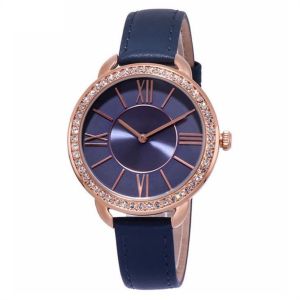 China 9.8mm Dial Diamond Quartz Watch 2035 Movement Leather Encrusted on sale