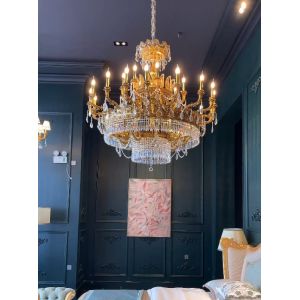 European Courts High End Luxury Crystal Candle Chandelier Dazzling Lighting